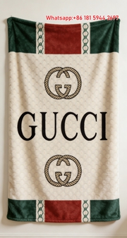 Gucci GG Monogram Web Stripe Flannel Wall Blanket throw blanket IMG_2633